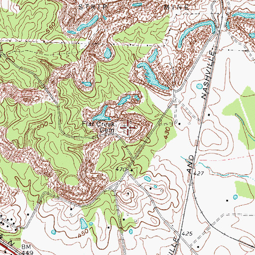 Topographic Map of Flat Creek Cemetery, KY