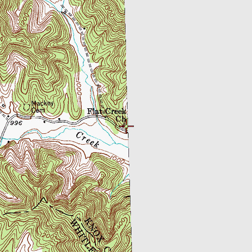 Topographic Map of Flat Creek Church, KY