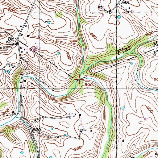 Topographic Map of Flat Fork, KY