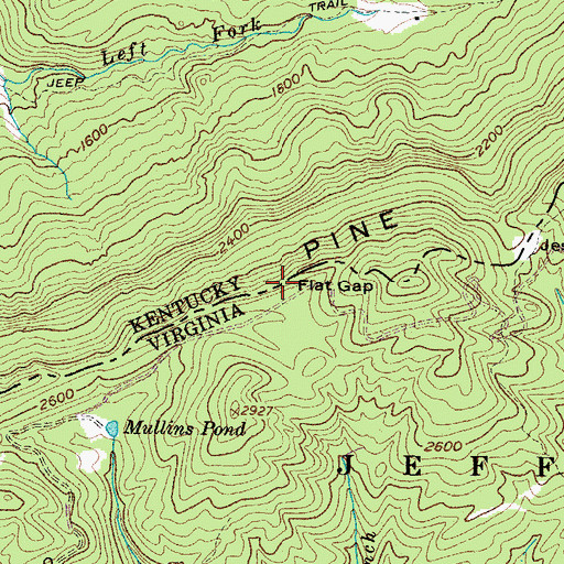 Topographic Map of Flat Gap, KY