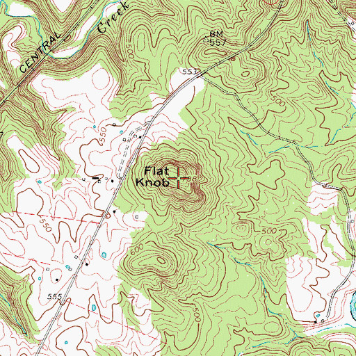 Topographic Map of Flat Knob, KY
