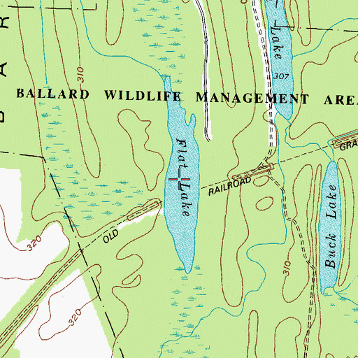 Topographic Map of Flat Lake, KY