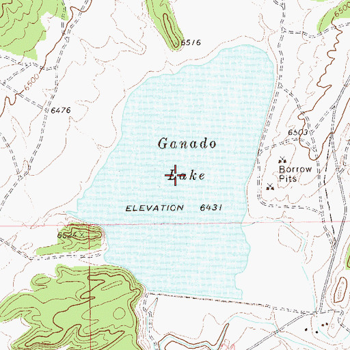 Topographic Map of Ganado Lake, AZ