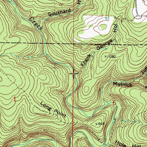 Topographic Map of Frank Geroge Hollow, AR
