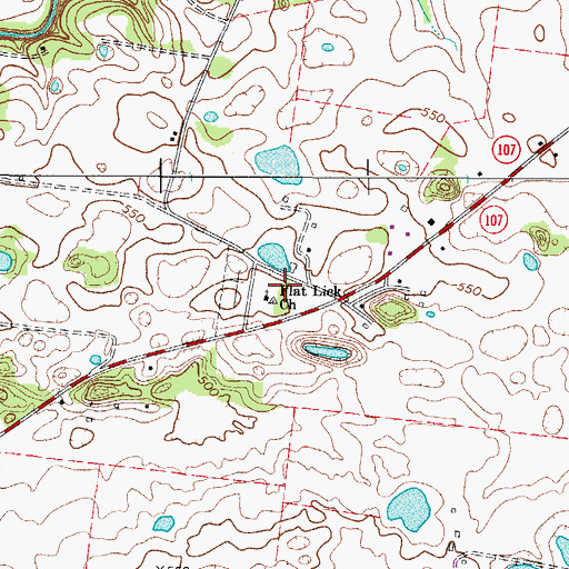Topographic Map of Flat Lick Church, KY