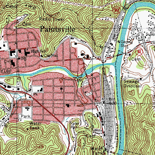Topographic Map of Flat Rock Branch, KY