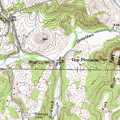 Topographic Map of Flat Rock Branch, KY