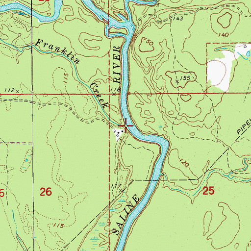 Topographic Map of Franklin Creek, AR