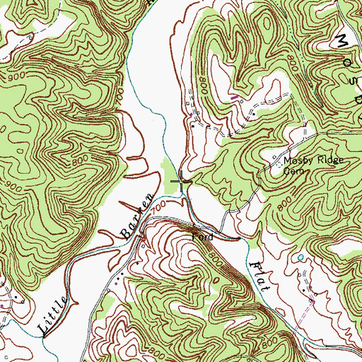 Topographic Map of Flat Rock Creek, KY