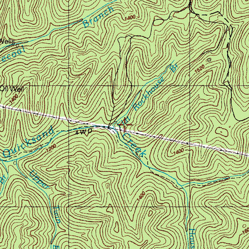 Topographic Map of Flat Rockhouse Branch, KY