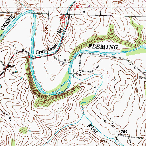 Topographic Map of Flat Run, KY