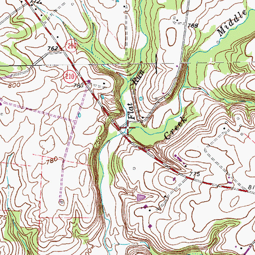 Topographic Map of Flat Run, KY