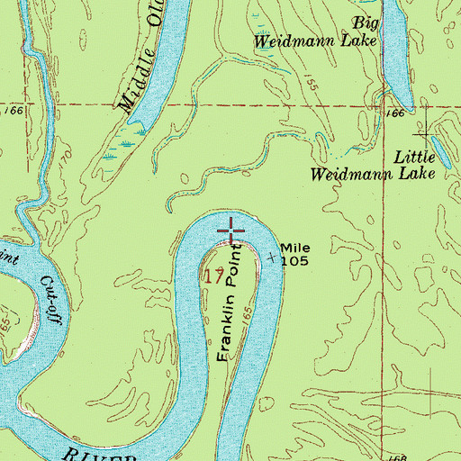 Topographic Map of Franklin Point, AR