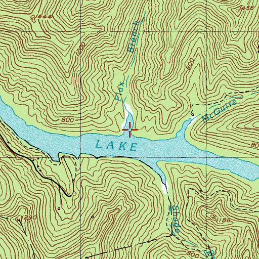 Topographic Map of Flax Branch, KY