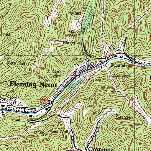 Topographic Map of Fleming, KY