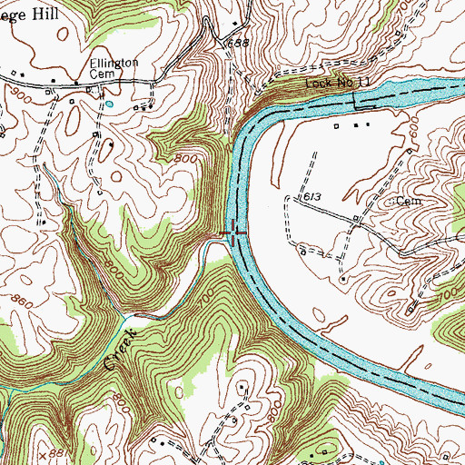 Topographic Map of Flint Creek, KY