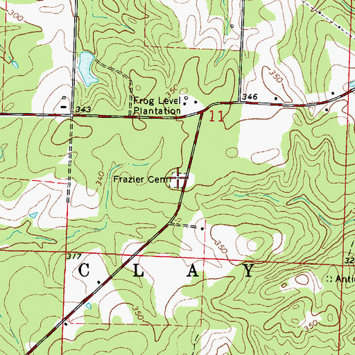 Topographic Map of Frazier Cemetery, AR