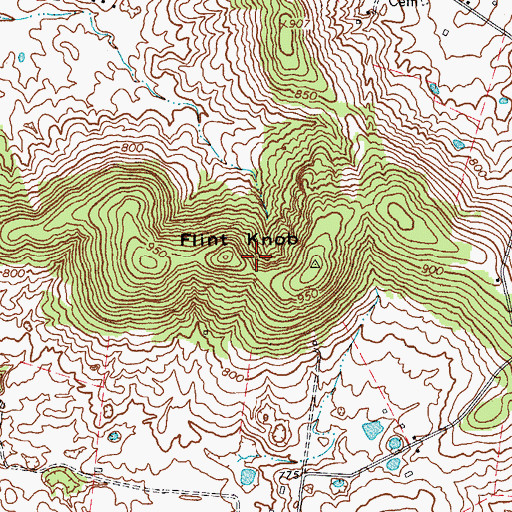 Topographic Map of Flint Knob, KY