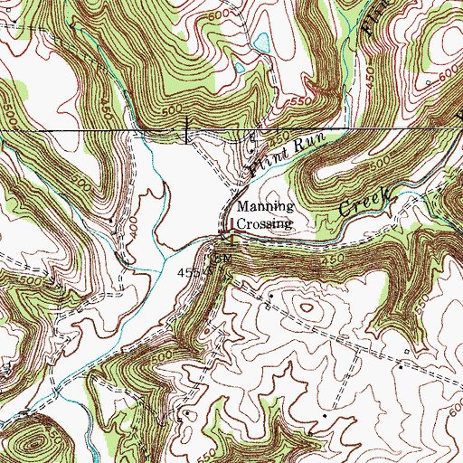 Topographic Map of Flint Run, KY
