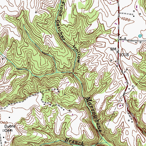 Topographic Map of Flood Catcher Hollow, KY