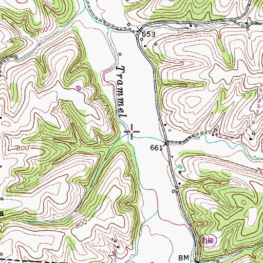 Topographic Map of Florida Creek, KY