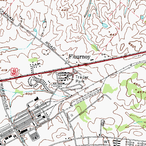 Topographic Map of Flournoy, KY