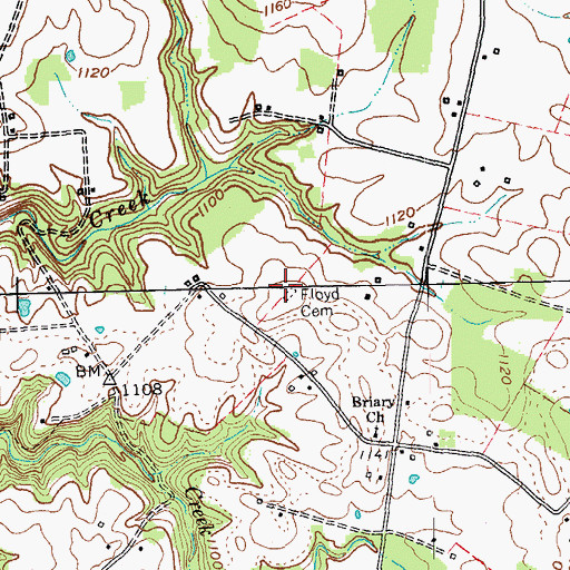 Topographic Map of Floyd Cemetery, KY