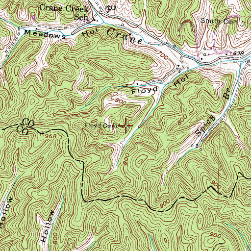 Topographic Map of Floyd Cemetery, KY