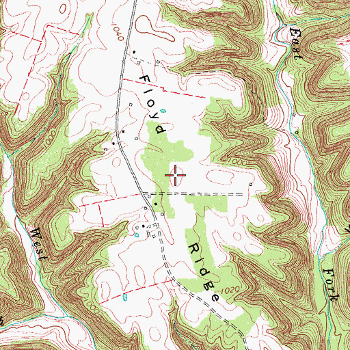 Topographic Map of Floyd Ridge, KY