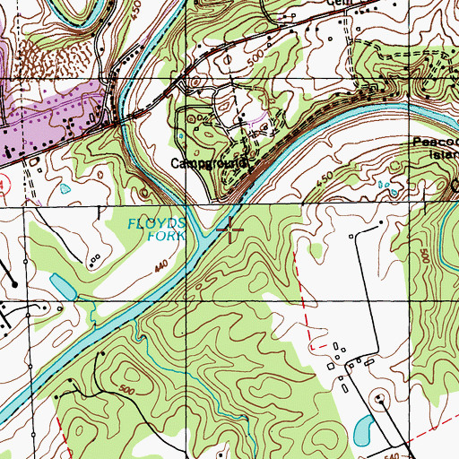 Topographic Map of Floyds Fork, KY