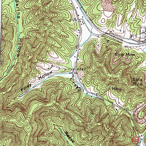 Topographic Map of Foley Hollow, KY