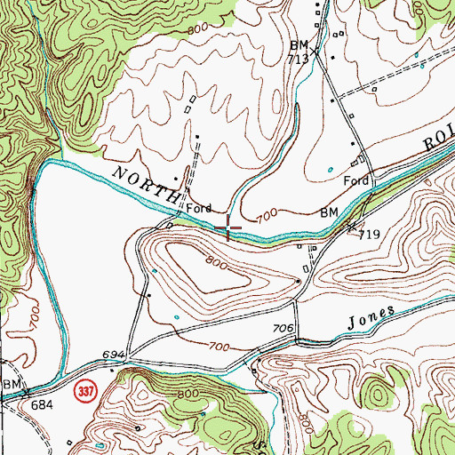 Topographic Map of Followell Creek, KY