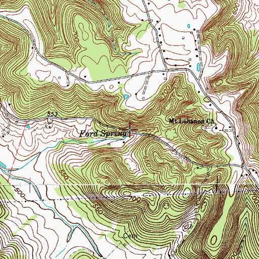 Topographic Map of Ford Spring, KY