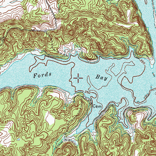 Topographic Map of Fords Bay, KY