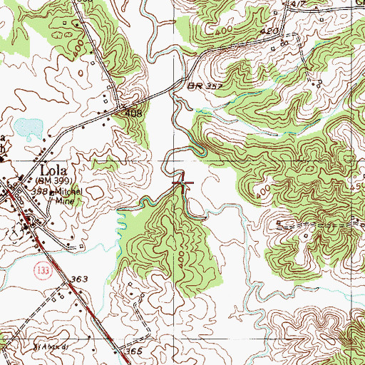 Topographic Map of Foreman Creek, KY