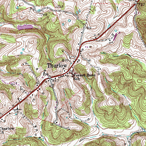 Topographic Map of Forest Rose School, KY