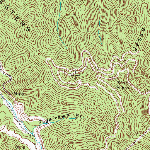 Topographic Map of Foresters Spur, KY