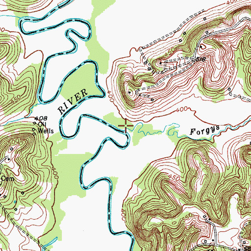 Topographic Map of Forgys Branch, KY