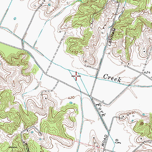Topographic Map of Fork of Pup Creek, KY