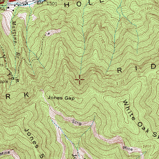 Topographic Map of Fork Ridge, KY