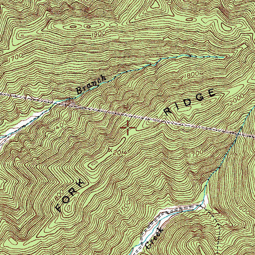 Topographic Map of Fork Ridge, KY