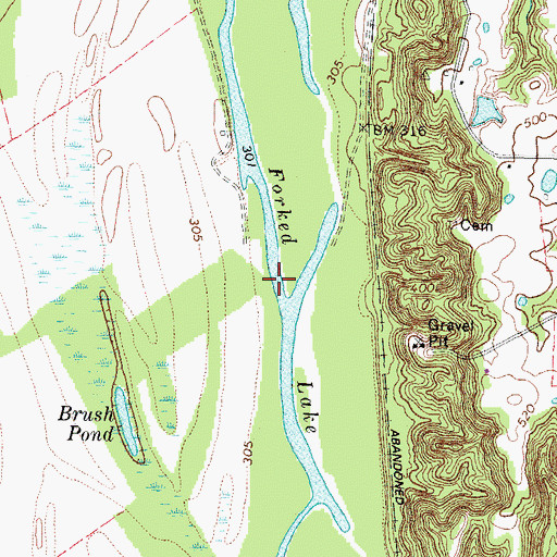 Topographic Map of Forked Lake, KY