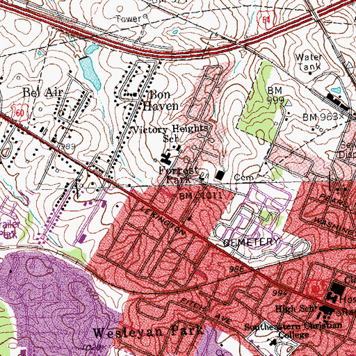 Topographic Map of Forrest Park, KY