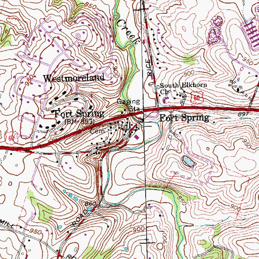 Topographic Map of Fort Spring, KY
