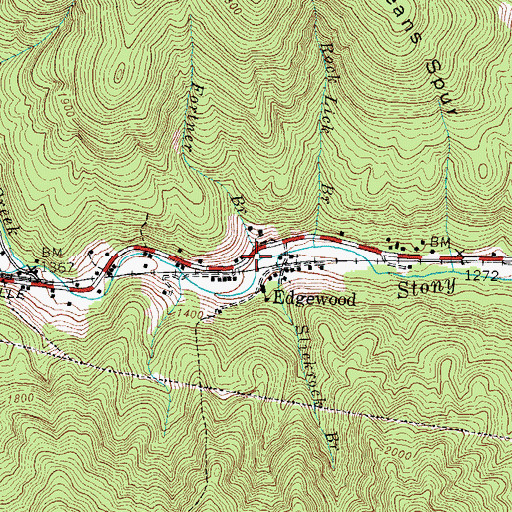 Topographic Map of Fortner Branch, KY
