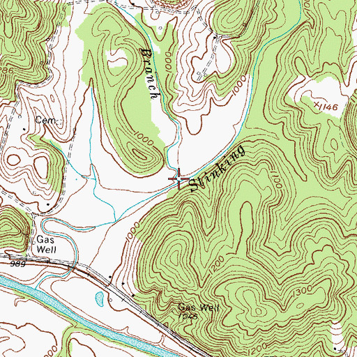 Topographic Map of Fortney Branch, KY