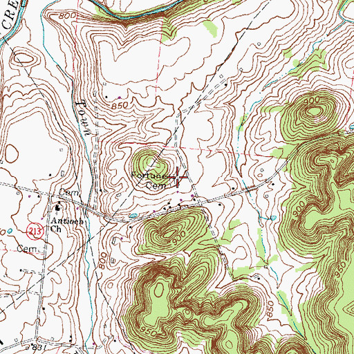 Topographic Map of Fortune Cemetery, KY