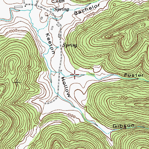 Topographic Map of Foster Hollow, KY