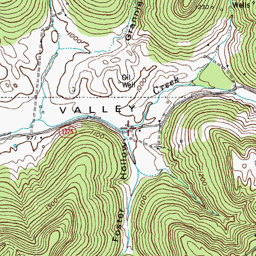 Topographic Map of Foster Hollow, KY