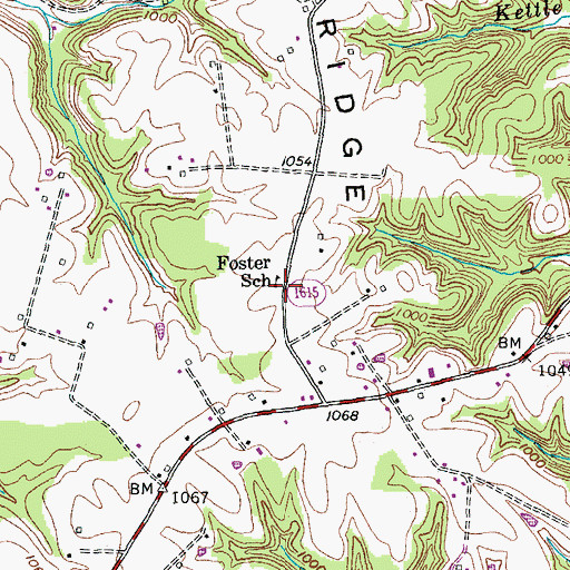 Topographic Map of Foster School, KY